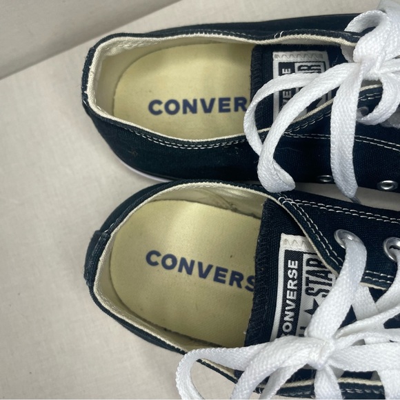Converse All Star Low Top Black White Canvas Sneakers Men’s 8 Women’s 10 - Picture 3 of 11
